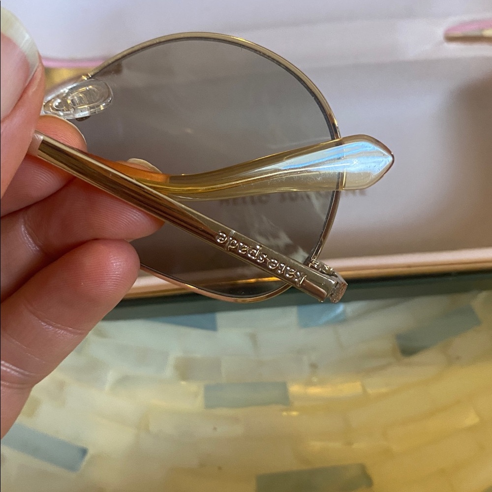 Kate Spade Women's Sunglasses Gold Black Metal Aviator Frame AVALINE2/S 0RHL HA - Picture 6 of 12